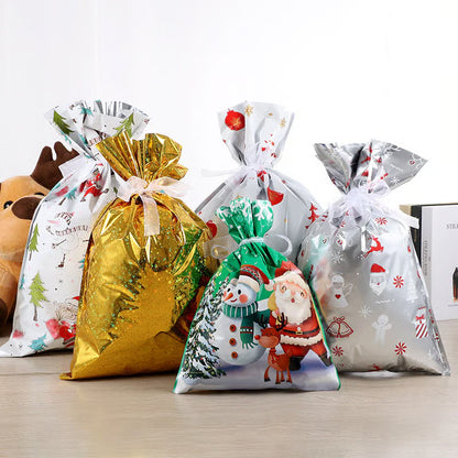 Christmas Drawstring Gift Bags ~ From messy pile to tree-ready in seconds.