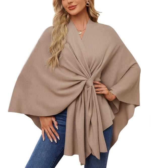 Elegant Shawl Sweater Wrap ~ Effortless layering and cloud-soft comfort all day.