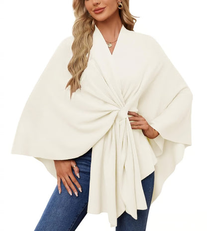 Oversized Shawl Poncho ~ Your all-season essential for chic, effortless layering.