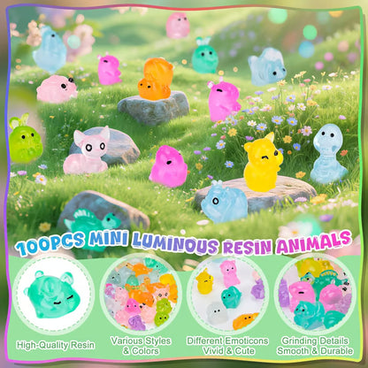 Mini Animal Resin Models ~ Charge by day and shine with soft neon light.