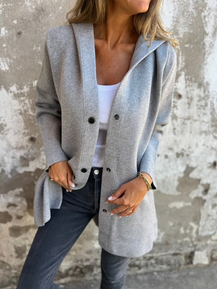 Casual Single Breasted Hooded Jacket ~ Throw-on style for breezy spring & autumn days.