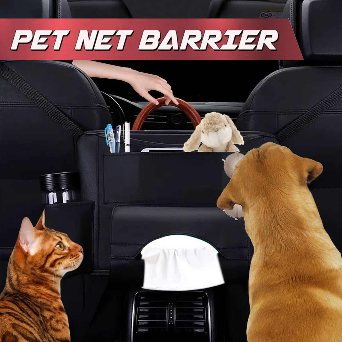 Car Storage Pocket ~ Keep handbags upright and essentials within easy reach.