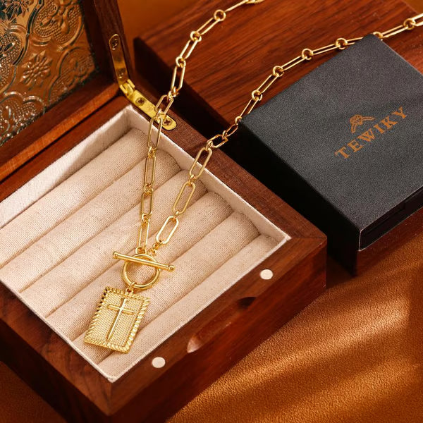 Cross Pendant Paperclip Chain Necklace ~ A bold reminder of God’s presence.