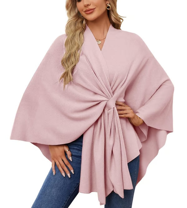 Elegant Shawl Sweater Wrap ~ Effortless layering and cloud-soft comfort all day.