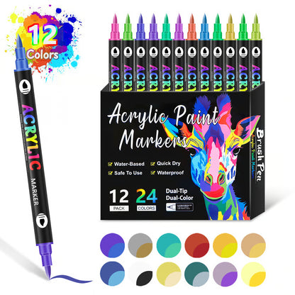 Dual Tip Acrylic Paint Pen Marker ~ Screen-free creativity on any surface.