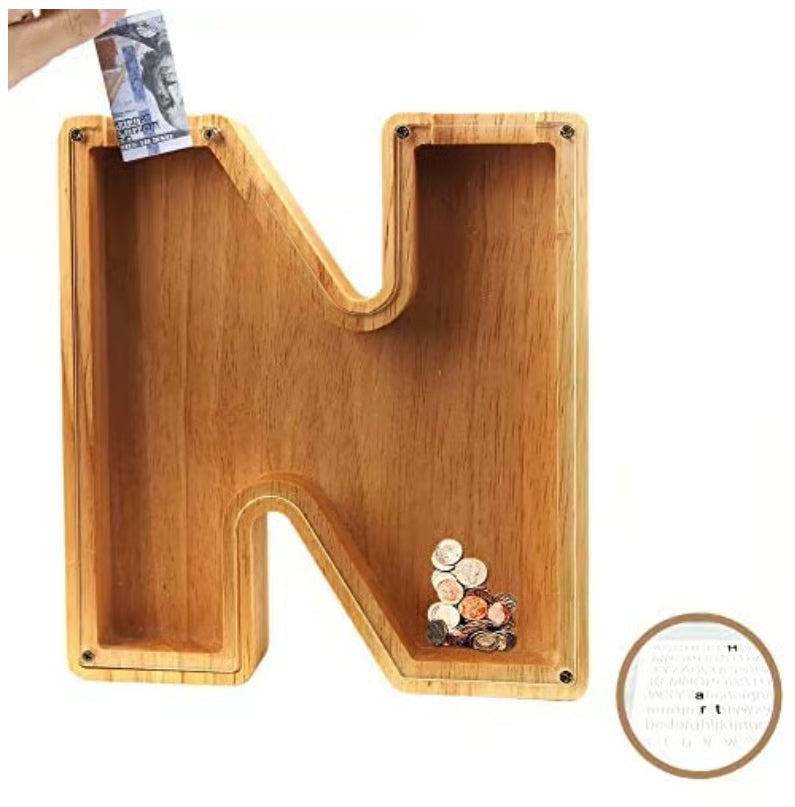Wooden Letter Piggy Bank ~ Turn everyday coins into lasting memories.