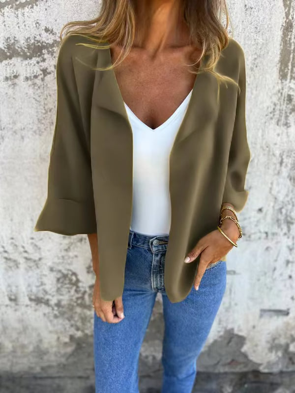 Casual Faux Suede Cardigan ~ Chic layering piece for every season.