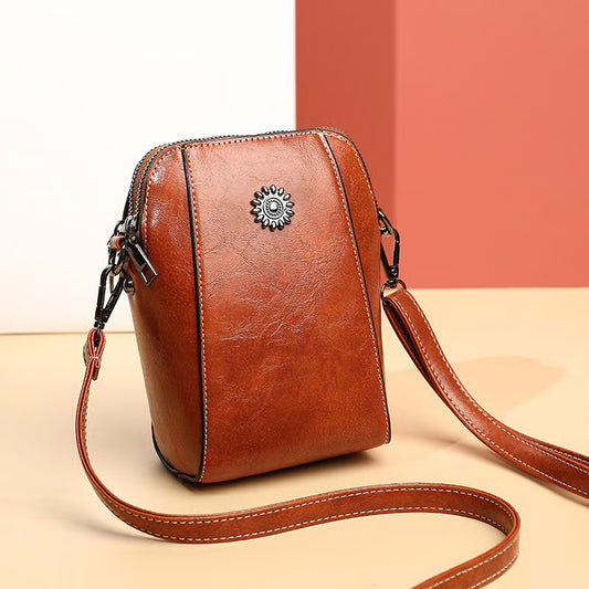 Soft Leather Mobile Phone Messenger Bag ~ Everyday luxury in a compact size.