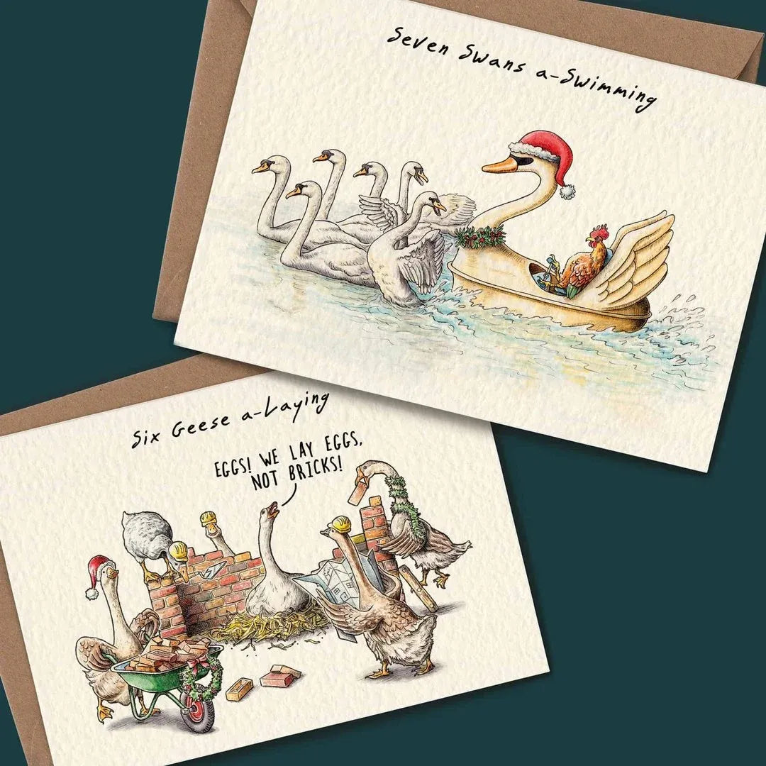 Twelve Days Of Christmas Card Set ~ Bold, witty holiday greetings in every envelope.