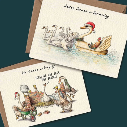 Twelve Days Of Christmas Card Set ~ Bold, witty holiday greetings in every envelope.