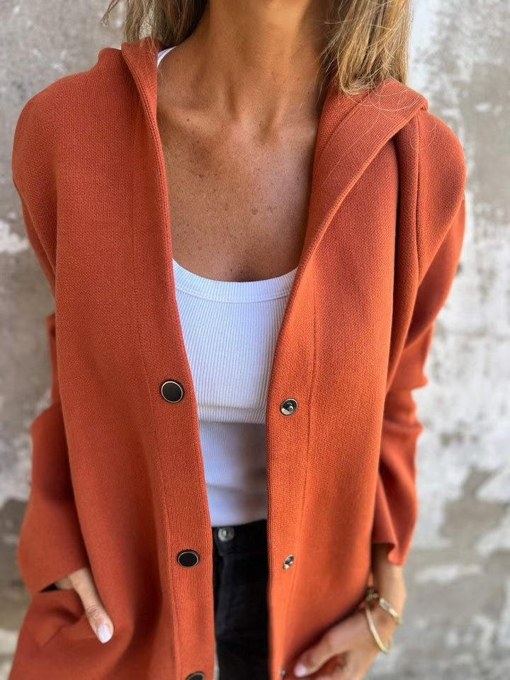 Casual Single Breasted Hooded Jacket ~ Throw-on style for breezy spring & autumn days.