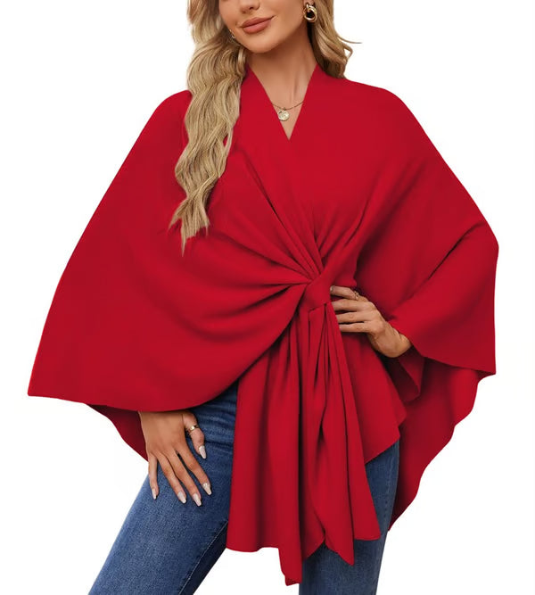Elegant Shawl Sweater Wrap ~ Effortless layering and cloud-soft comfort all day.