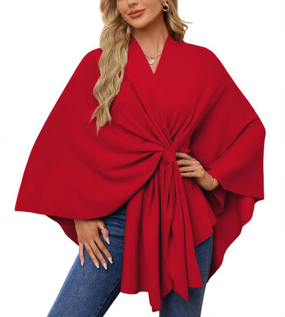 Elegant Shawl Sweater Wrap ~ Effortless layering and cloud-soft comfort all day.