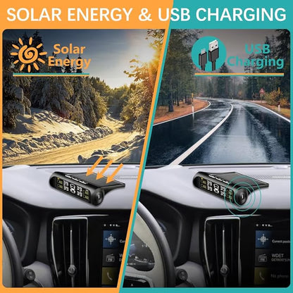 Solar Powered Tire Pressure Monitoring System ~ Real-time safety alerts for worry-free driving.