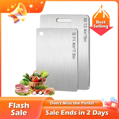 Heavy-Duty Steel Chopping Board ~ Odor-free and heat-resistant for everyday cooking.