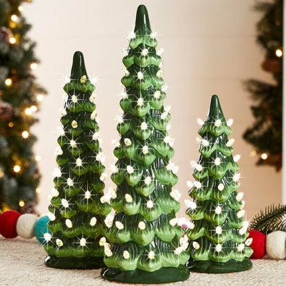 Hand-Painted Tabletop Christmas Trees ~ Classic holiday charm without the hassle.
