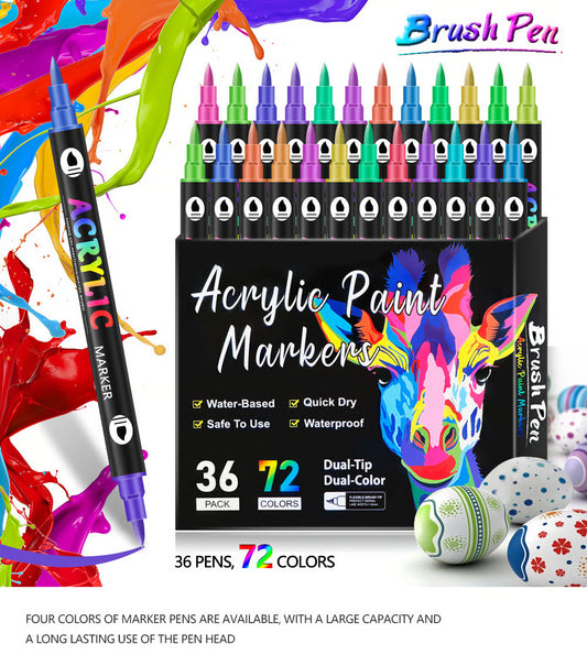 Dual Tip Acrylic Paint Pen Marker ~ Screen-free creativity on any surface.