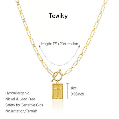 Cross Pendant Paperclip Chain Necklace ~ A bold reminder of God’s presence.