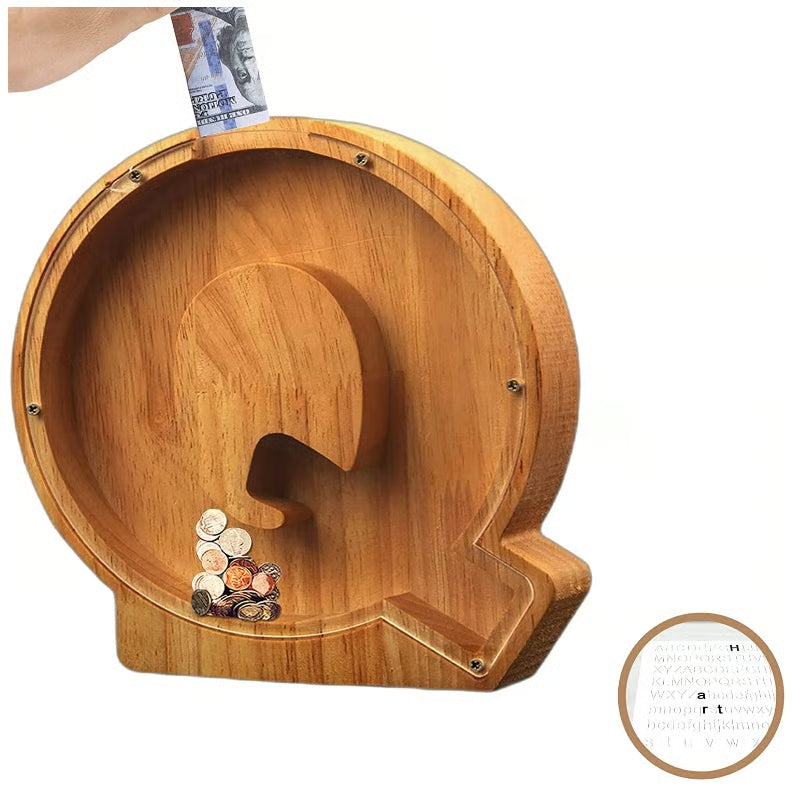 Wooden Letter Piggy Bank ~ Turn everyday coins into lasting memories.