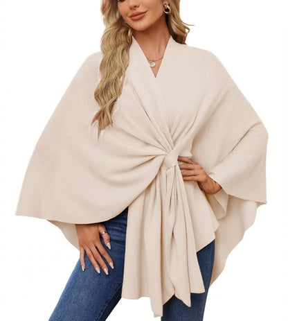 Elegant Shawl Sweater Wrap ~ Effortless layering and cloud-soft comfort all day.