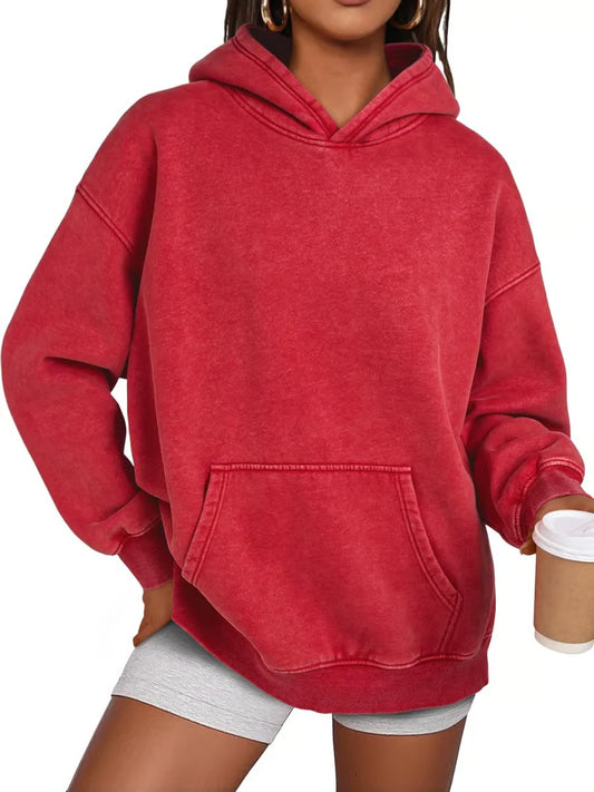 Unisex Casual Oversized Acid Wash Hoodie ~ Laid-back style with all-day comfort.