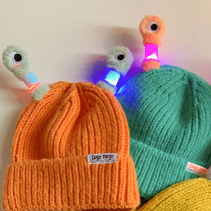 Glowing Little Monster Knit Hat ~ Light up every winter night with warmth and fun.