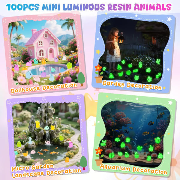 Mini Animal Resin Models ~ Charge by day and shine with soft neon light.