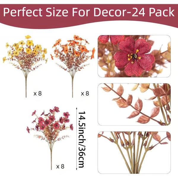 Artificial Fall Decor Flowers ~ Brighten any space with lasting autumn color.