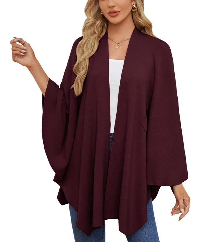 Oversized Shawl Poncho ~ Your all-season essential for chic, effortless layering.