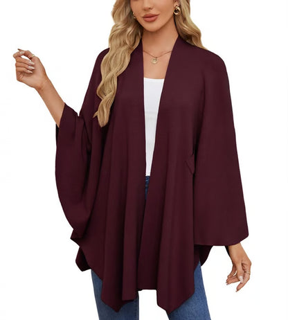 Elegant Shawl Sweater Wrap ~ Effortless layering and cloud-soft comfort all day.