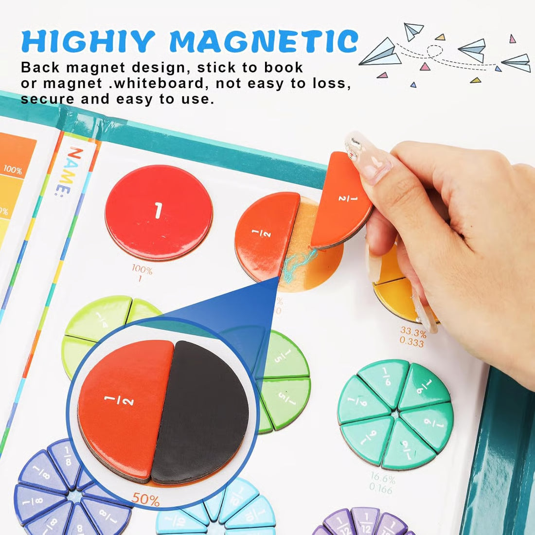 Magnetic Fraction Demonstration Book ~ A smarter way for kids to learn fractions.