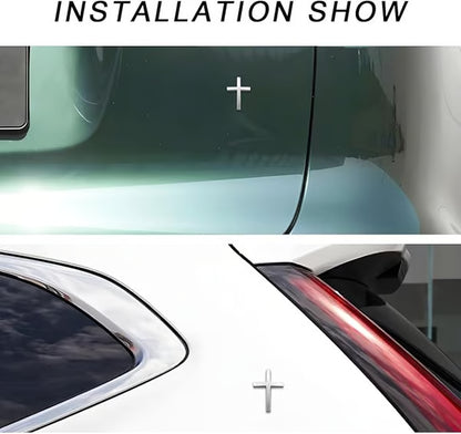 Metal Jesus Cross Emblem ~ Holy Armor for Your Ride.