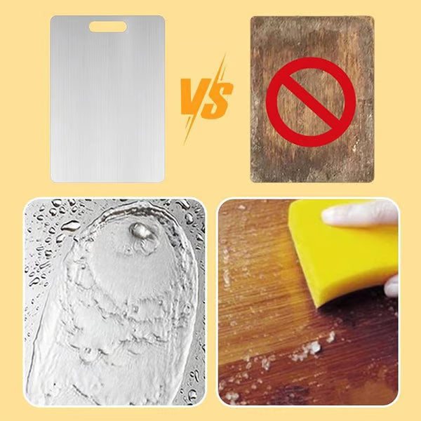 Heavy-Duty Steel Chopping Board ~ Odor-free and heat-resistant for everyday cooking.