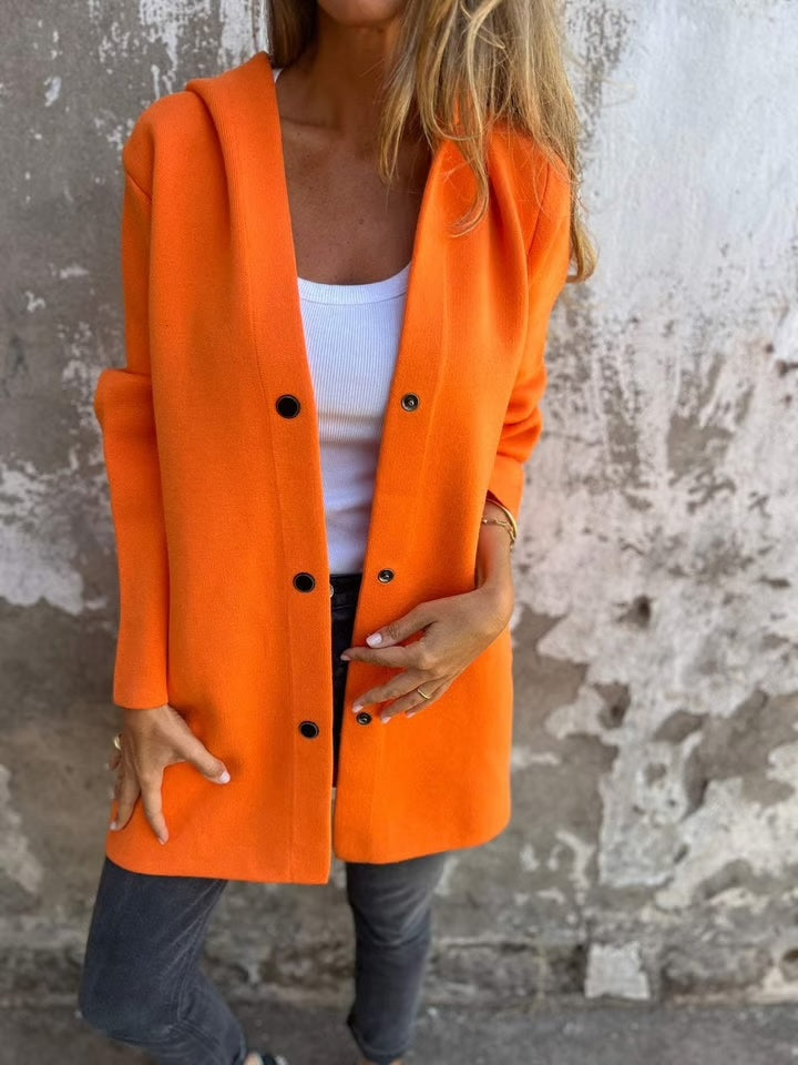 Casual Single Breasted Hooded Jacket ~ Throw-on style for breezy spring & autumn days.