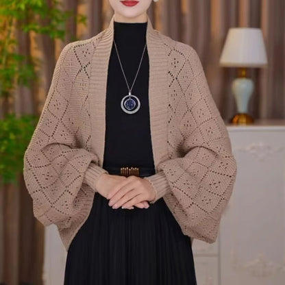 Fashion Hollow Out Knitted Shawl Coat ~ From casual to classy in seconds.