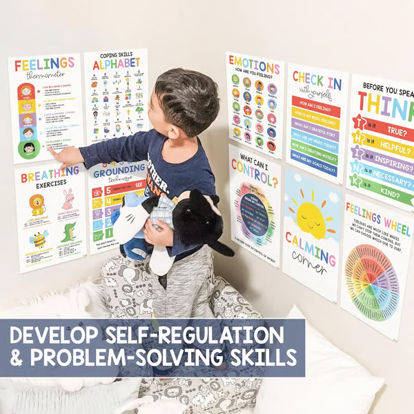 12 Pcs Calming Corner Posters ~ Create a safe space for kids to calm down.
