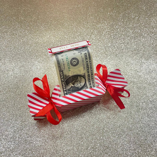 Christmas Surprise Money Pull Pouch ~ Make giving cash fun, festive, and exciting.