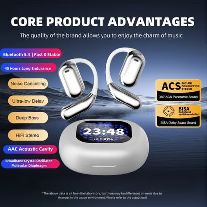 Touch Screen Open Earbuds ~ Smart control, crystal-clear sound all day.