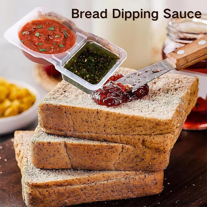 Double Compartment Condiment Containers (10 Pack) ~ Split containers for balanced eating.