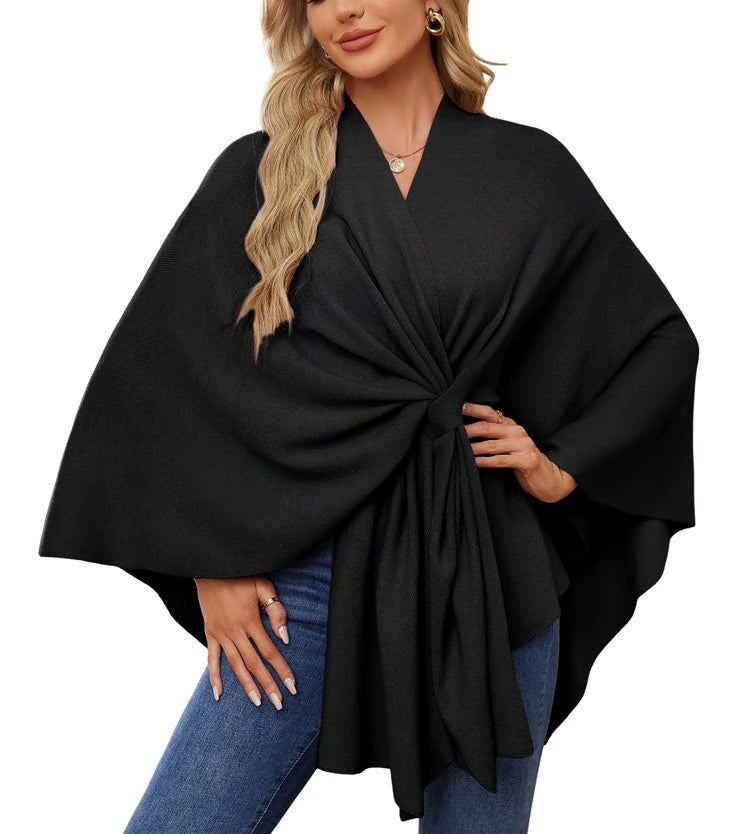 Oversized Shawl Poncho ~ Your all-season essential for chic, effortless layering.
