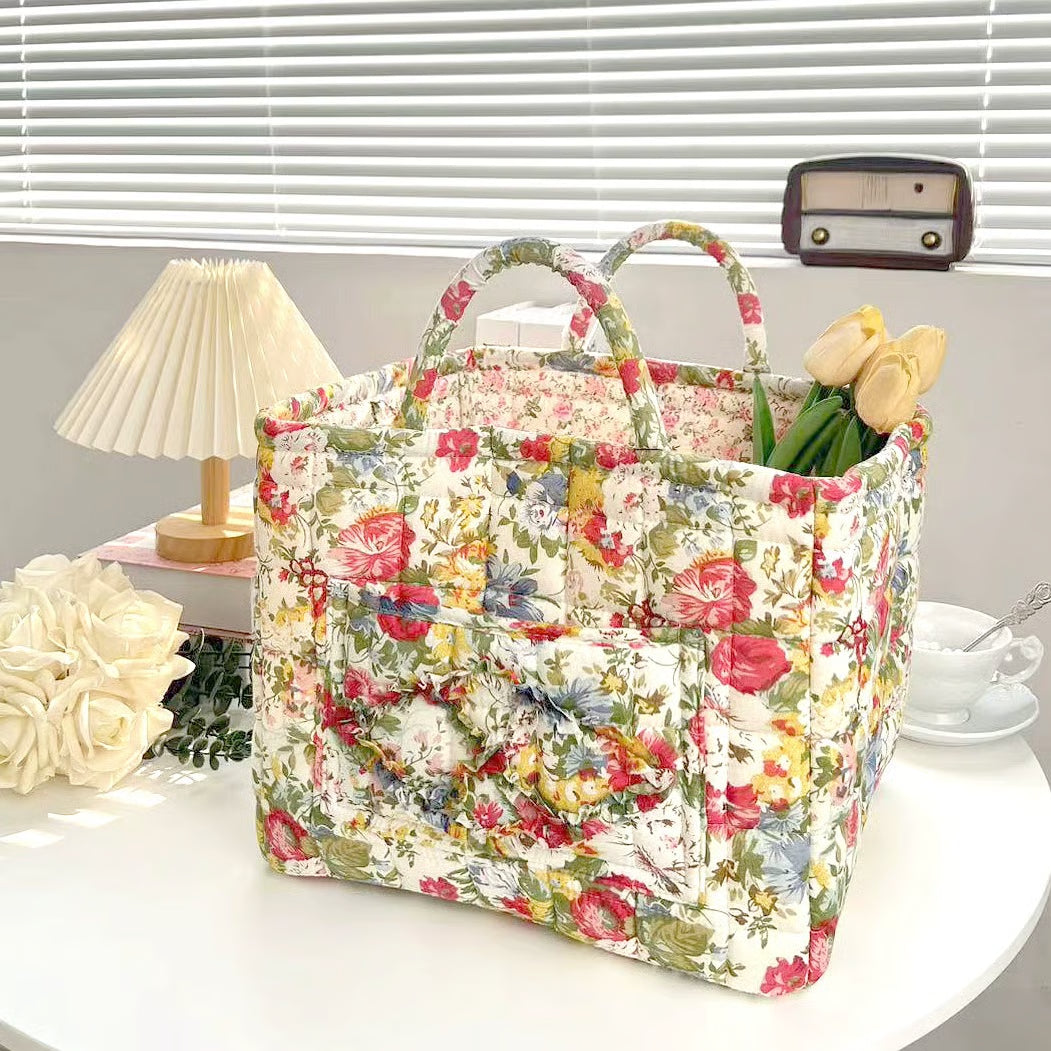 Quilted Fabric Totes ~ Because some things can’t go in drawers.