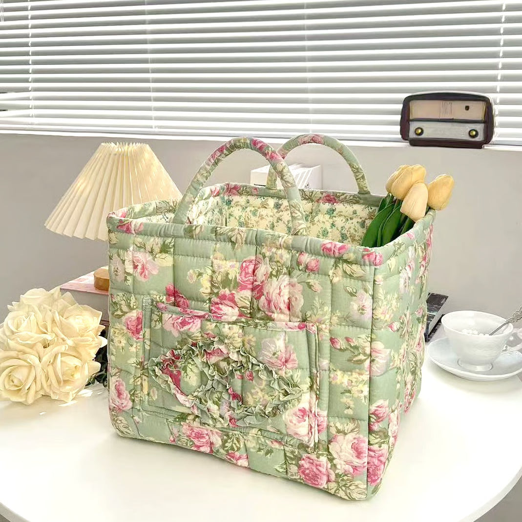 Quilted Fabric Totes ~ Because some things can’t go in drawers.
