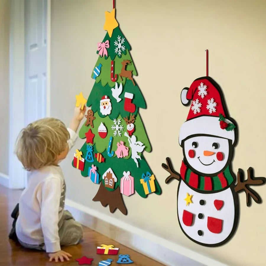 DIY Felt Christmas Tree Set ~ Because toddlers think glass balls are snacks.