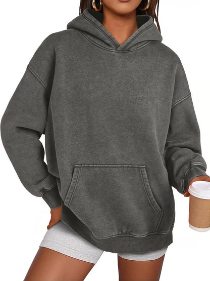 Unisex Casual Oversized Acid Wash Hoodie ~ Laid-back style with all-day comfort.