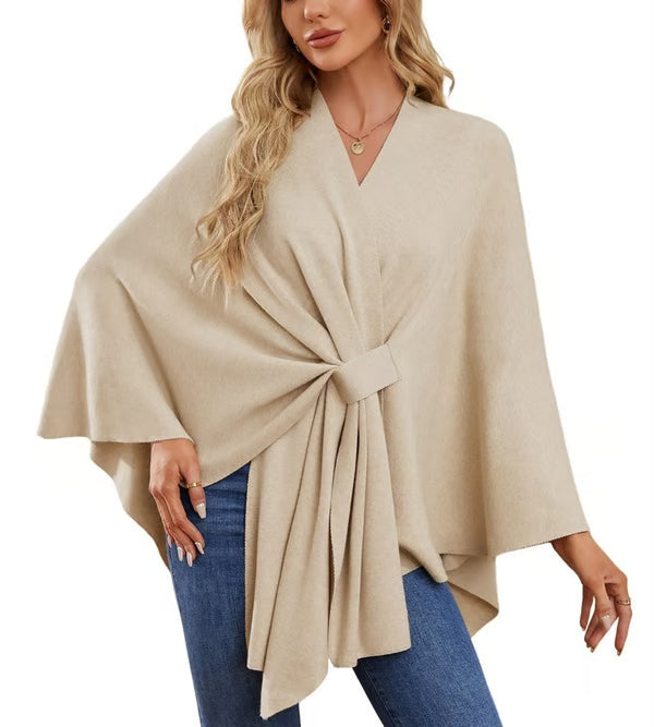 Elegant Shawl Sweater Wrap ~ Effortless layering and cloud-soft comfort all day.