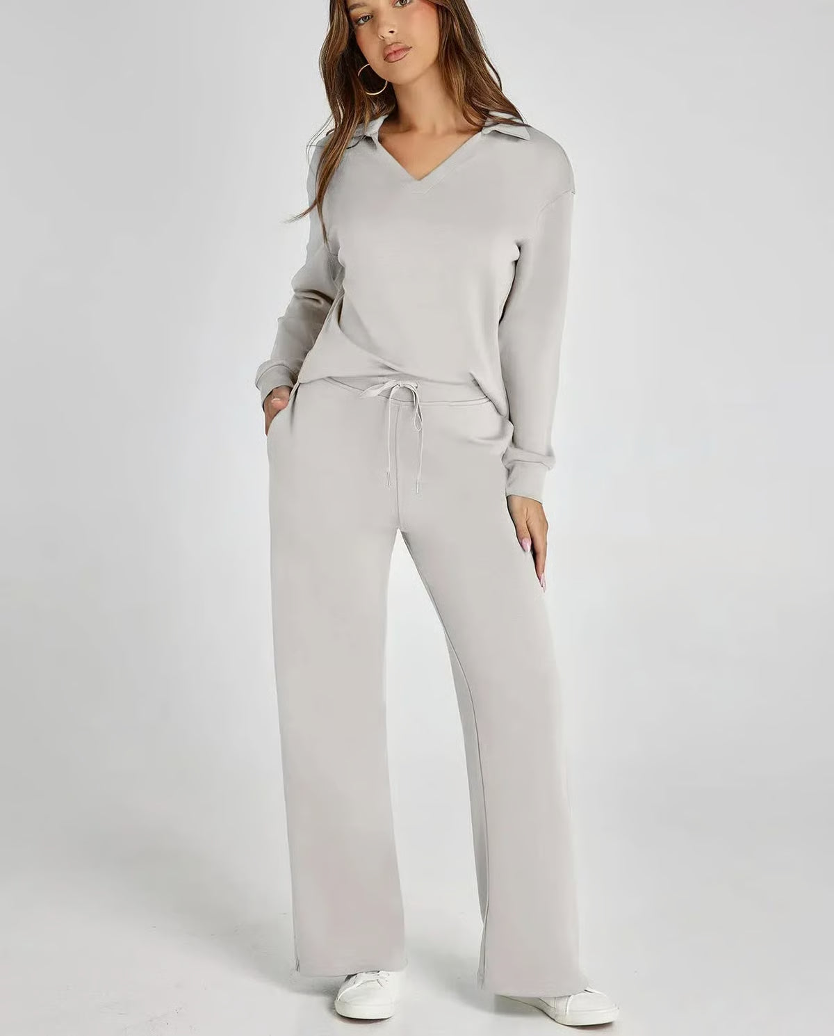 Casual Long Sleeve Sweatsuit 2-piece Sets ~ Soft, breathable, and wrinkle-free all day long.
