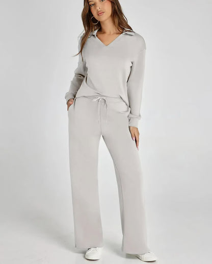 Casual Long Sleeve Sweatsuit 2-piece Sets ~ Soft, breathable, and wrinkle-free all day long.