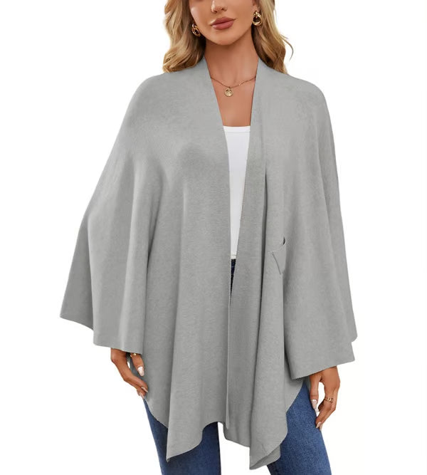 Elegant Shawl Sweater Wrap ~ Effortless layering and cloud-soft comfort all day.