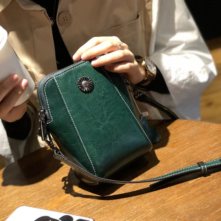 Soft Leather Mobile Phone Messenger Bag ~ Everyday luxury in a compact size.