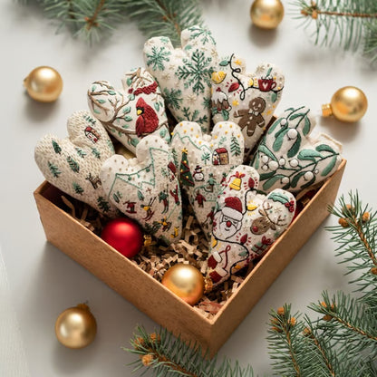Heart Shaped Christmas Ornament Kit ~ Hand-stitched holiday keepsake you’ll treasure for years.